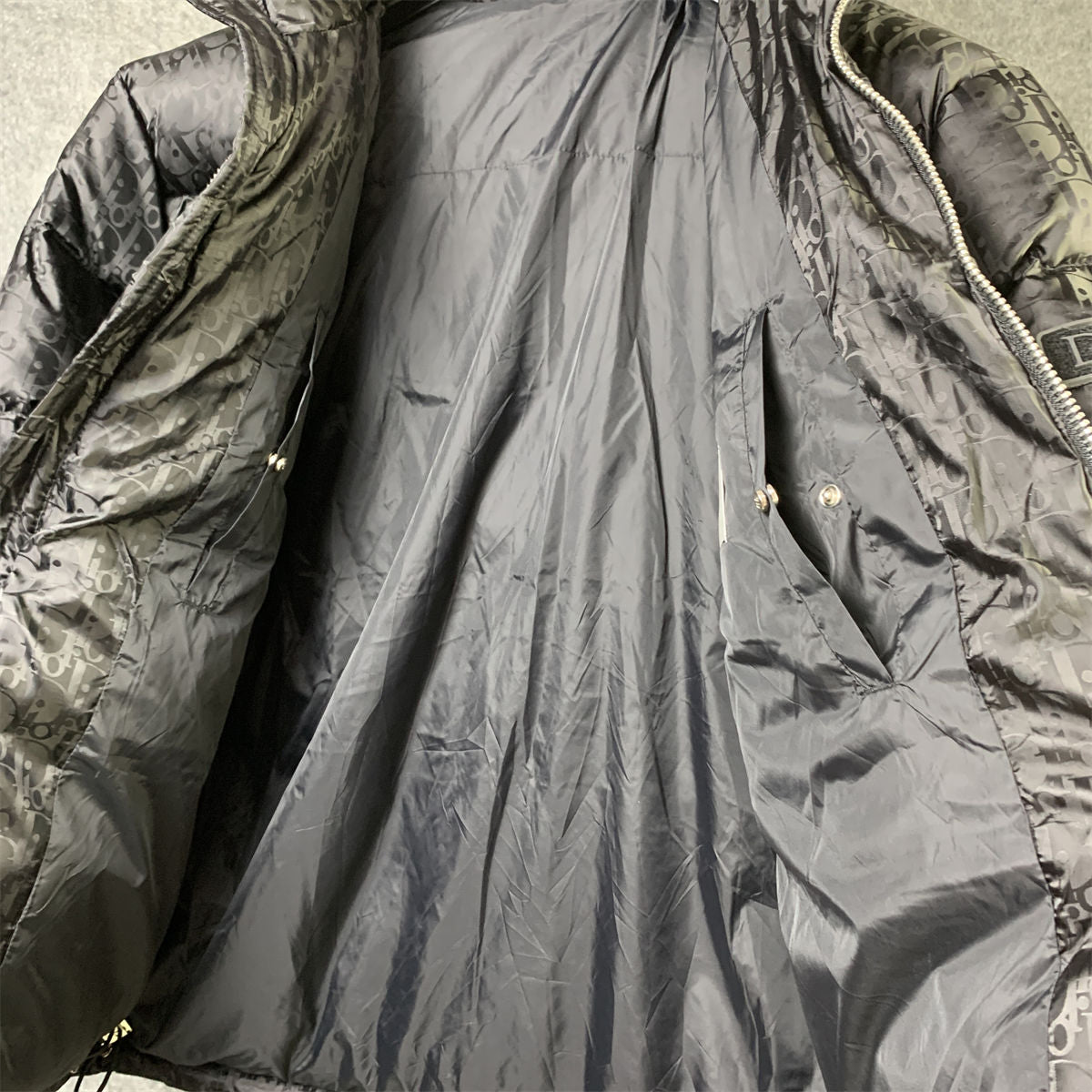 Dior Oblique Motif Down Jacket in Black Technical Jacquard