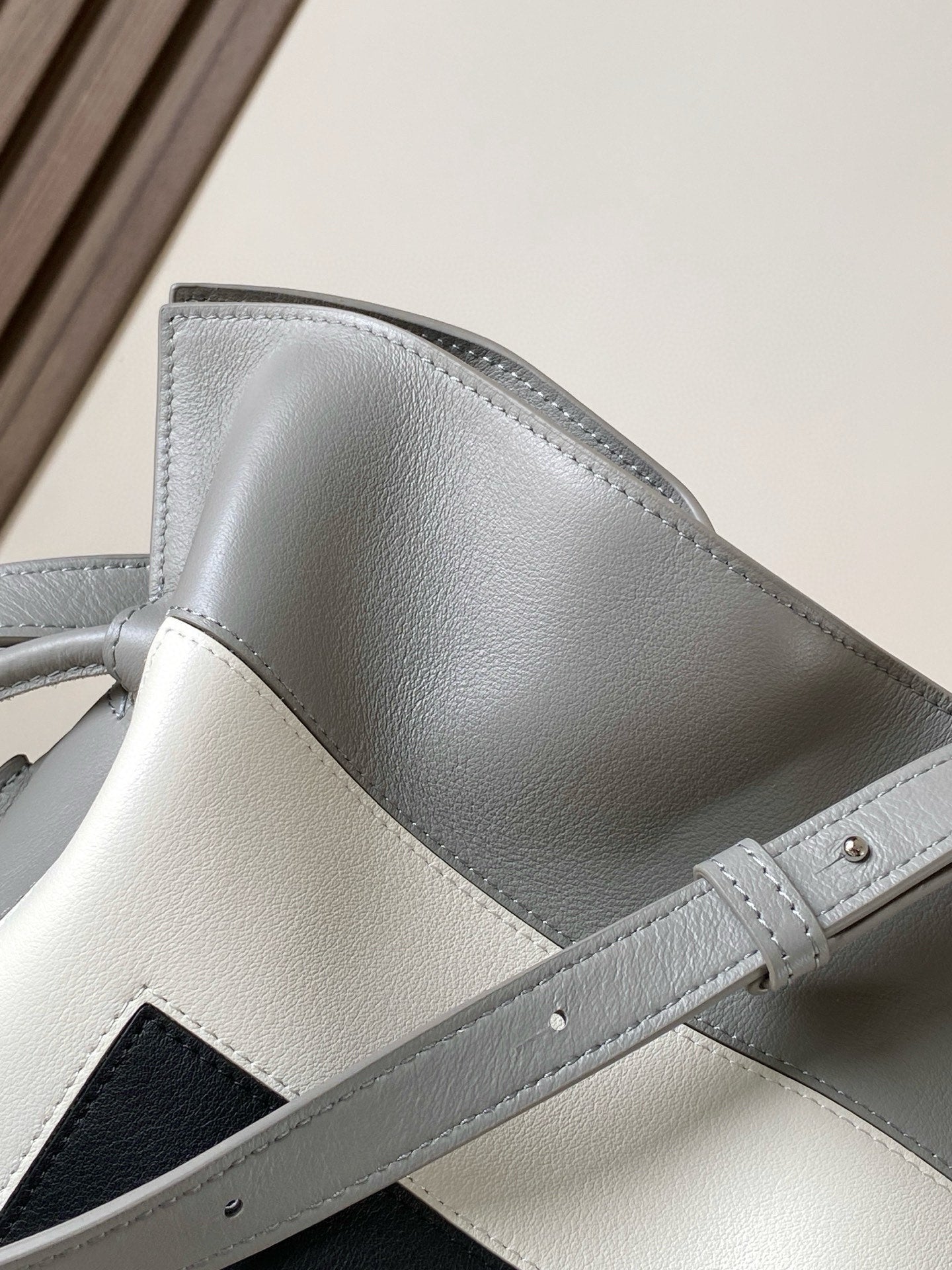 Loewe Medium Flamenco Clutch Grey White Black Nappa Calfskin