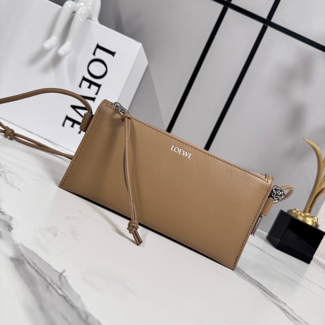Loewe Joya Pouch Brown Calfskin 289458