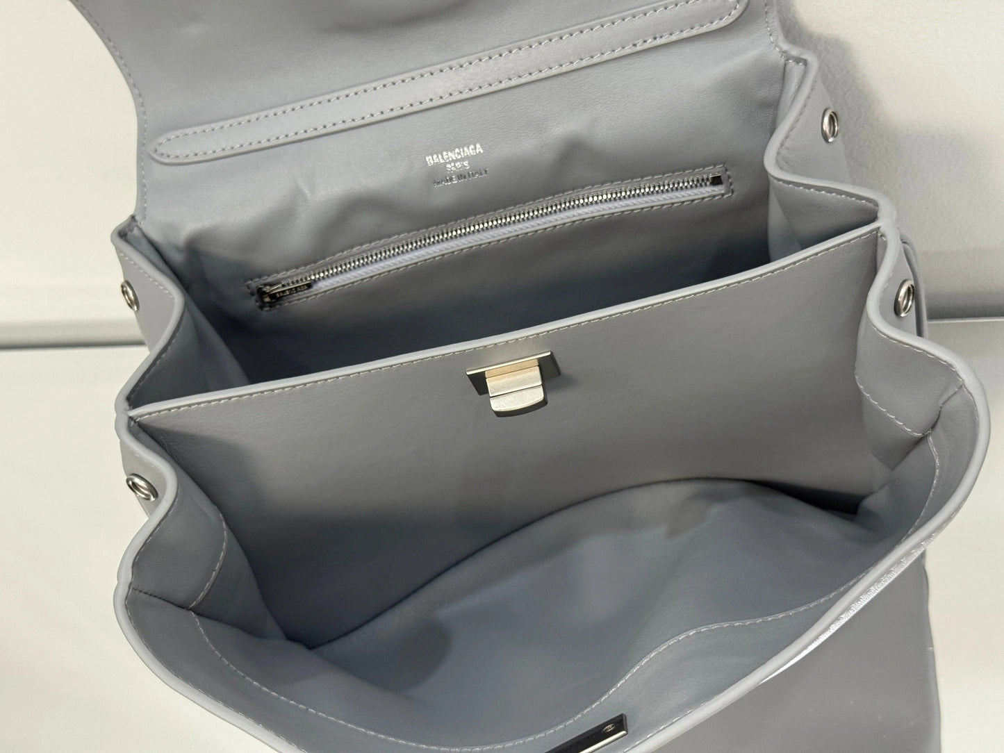 Balenciaga Small Bag 29 Gray Calfskin Sliver Hardware