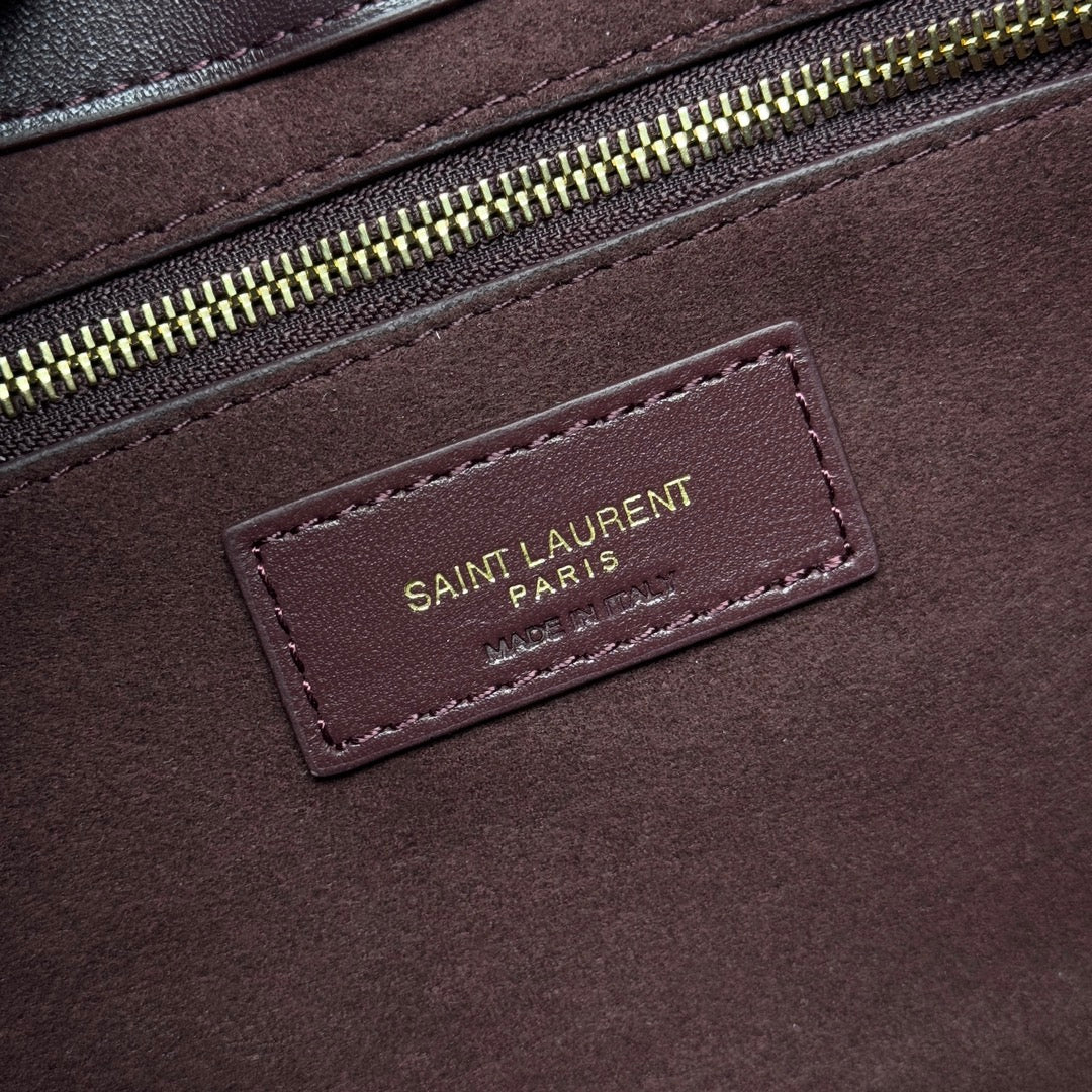 YSL 5 πΜ 7 Bag 24cm Burgundy Patent Leather 285567