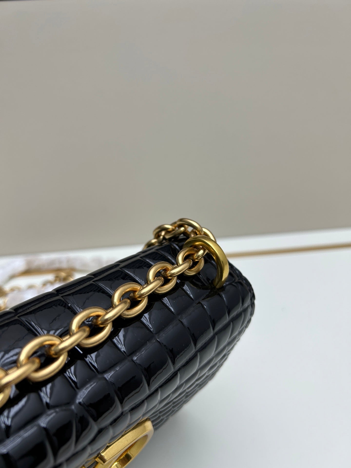 Valentino Vain Small Shoulder Bag Black Embossed Leather Pattern