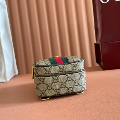 GG Ophidia Mini Messenger Beige& Dark Brown GG Monogram Fabric 272069