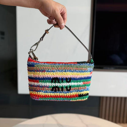 Miumiu Crochet Pouch Multicolor Cotton