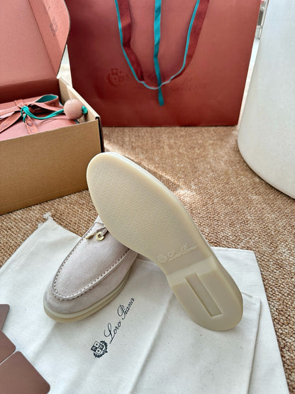 Loro Piana Summer Charms Walk Suede Mules - Off-White