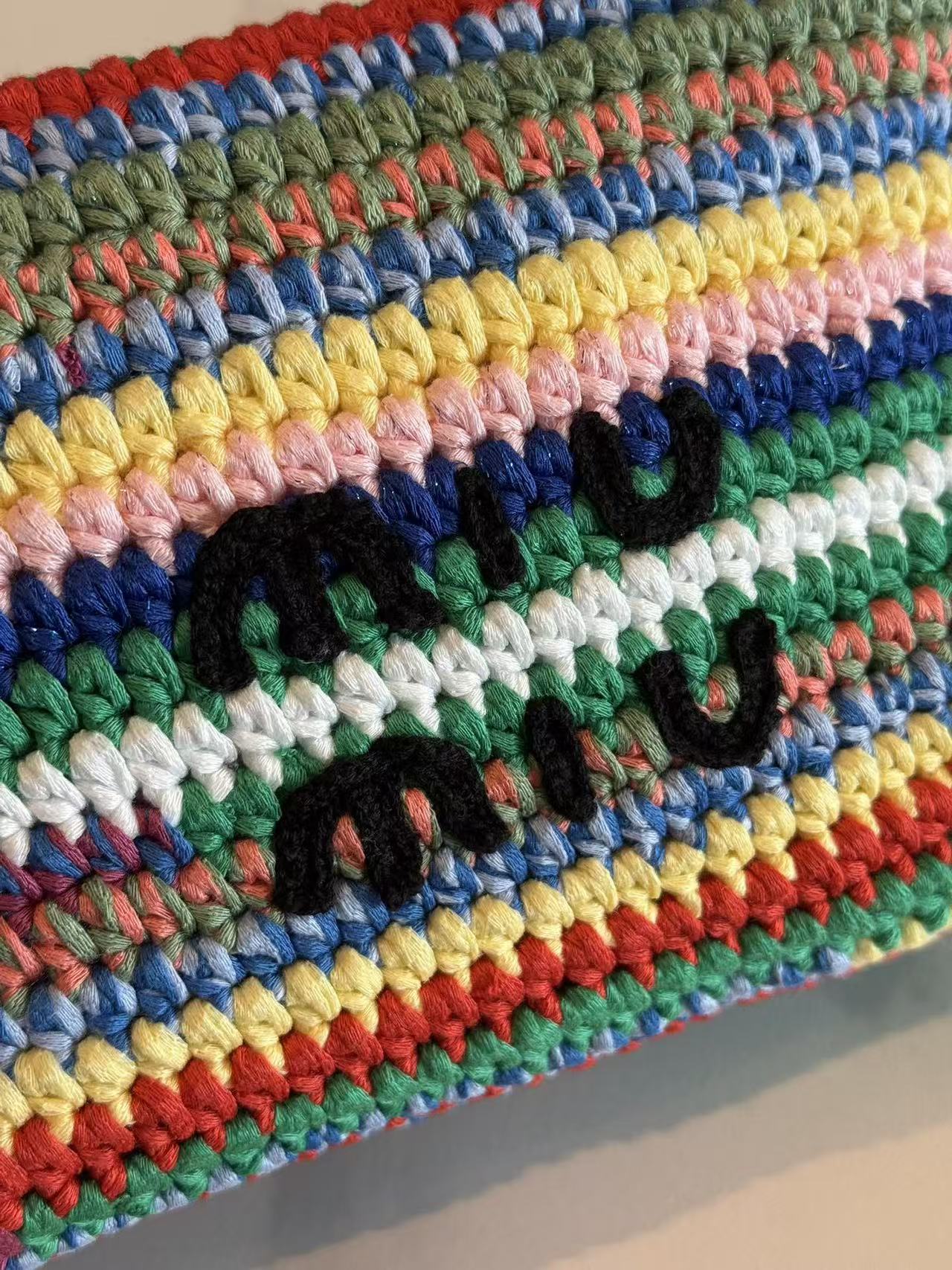 Miumiu Crochet Pouch Multicolor Cotton