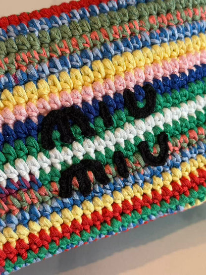 Miumiu Crochet Pouch Multicolor Cotton