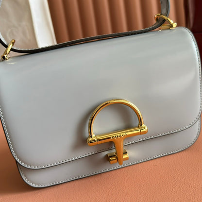 Gucci Siena Small Shoulder Bag Gray Leather 271872