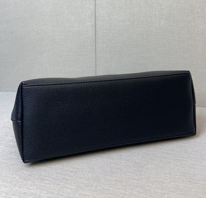 Coach Georgia Satchel Bag Black Pebble Leather