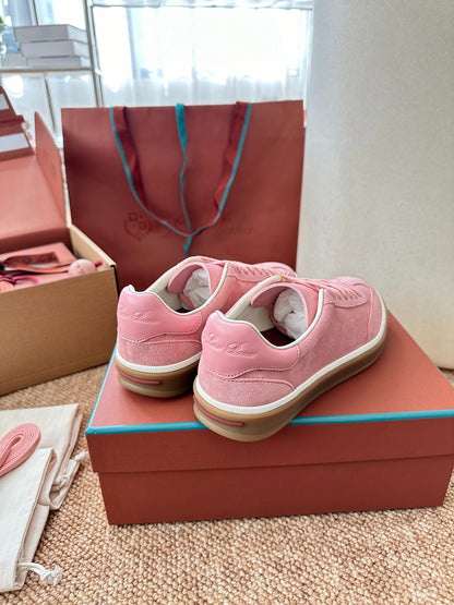 Loro Piana Suede Low-Top Sneakers - Rose Pink