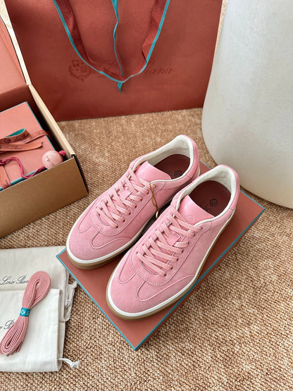 Loro Piana Suede Low-Top Sneakers - Rose Pink