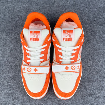 LV Trainer Low 'Velcro Strap Orange Monogram Denim':