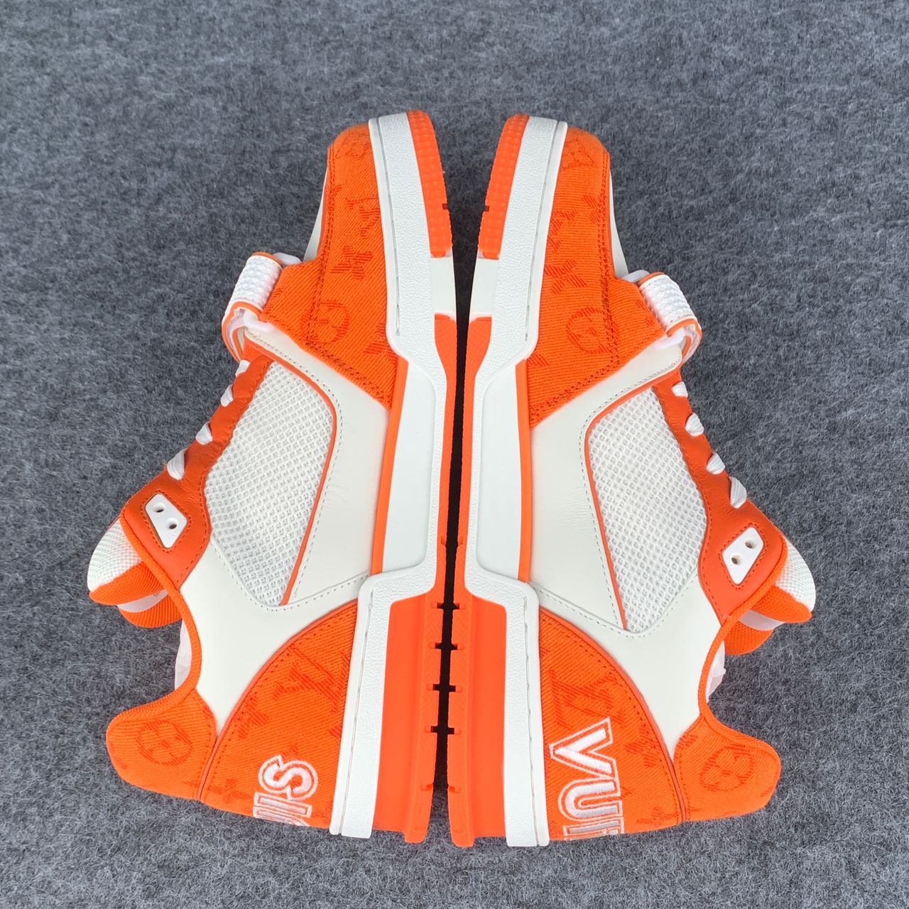 LV Trainer Low 'Velcro Strap Orange Monogram Denim':