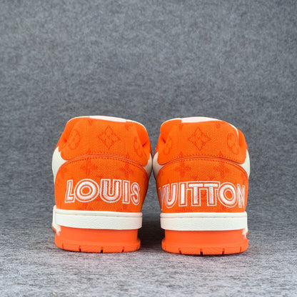 LV Trainer Low 'Velcro Strap Orange Monogram Denim':