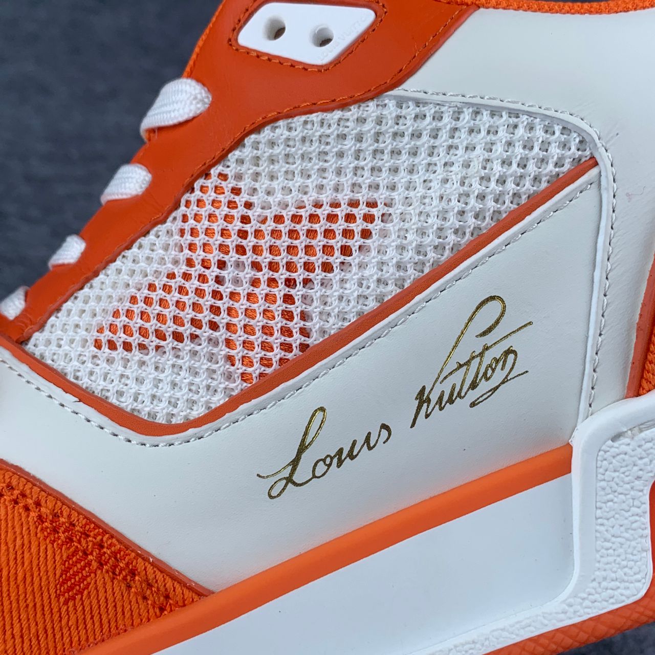 LV Trainer Low 'Velcro Strap Orange Monogram Denim':