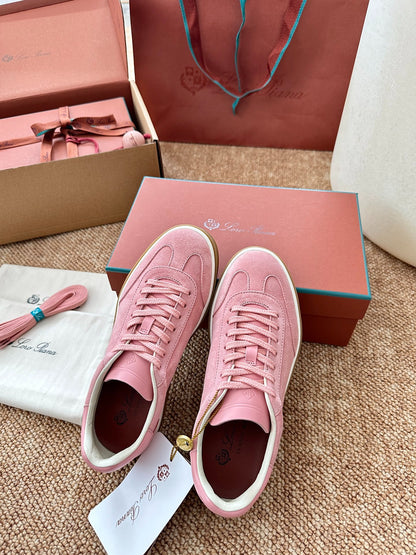 Loro Piana Suede Low-Top Sneakers - Rose Pink