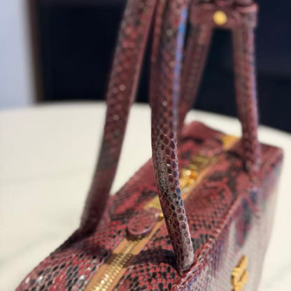 Miu Beau Bag 30cm Python-Printed Ayers Leather