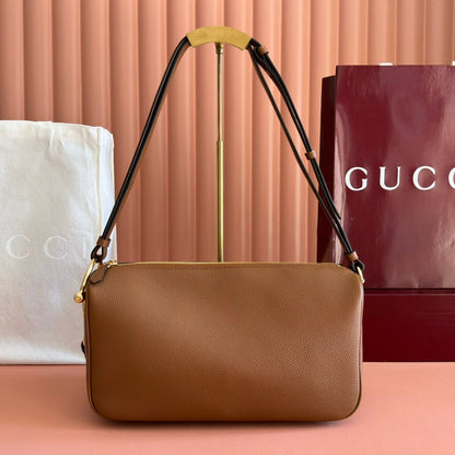 Gucci Half Horsebit Mini Bag 31.5 Brown Grain Cowhide 273167
