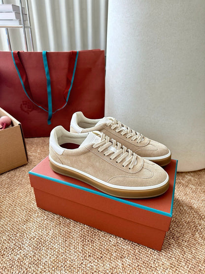 Loro Piana Suede Low-Top Sneakers - Sand Beige