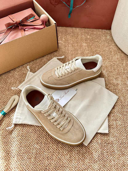 Loro Piana Suede Low-Top Sneakers - Sand Beige