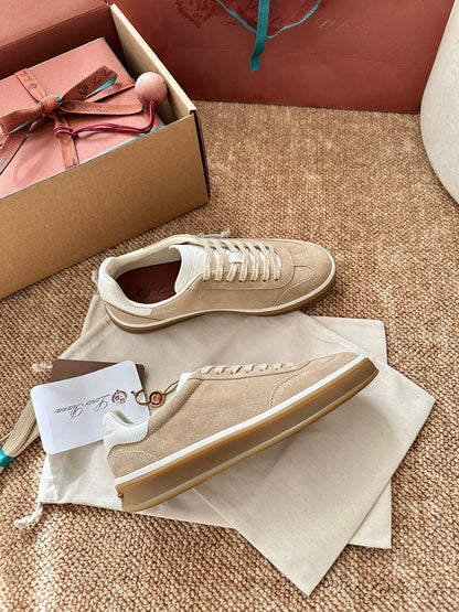 Loro Piana Suede Low-Top Sneakers - Sand Beige