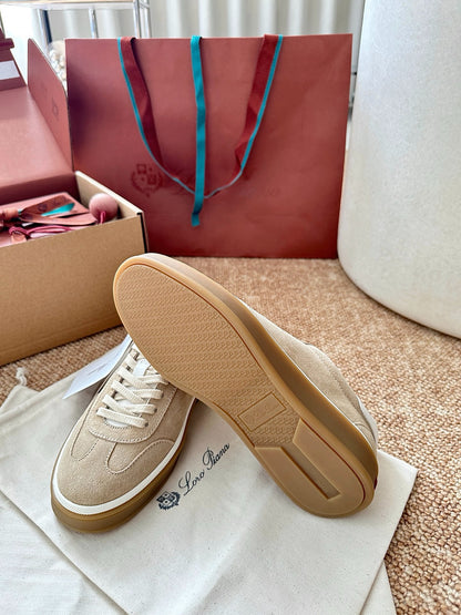 Loro Piana Suede Low-Top Sneakers - Sand Beige