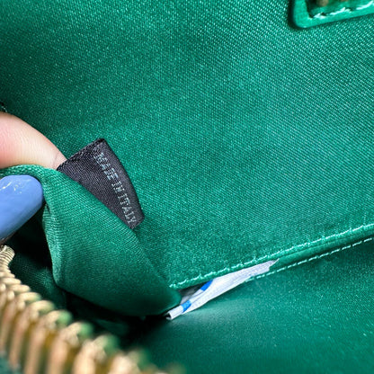 Miu Arcadie Matelasse Bag 19 In Green Lambskin Gold Hardware