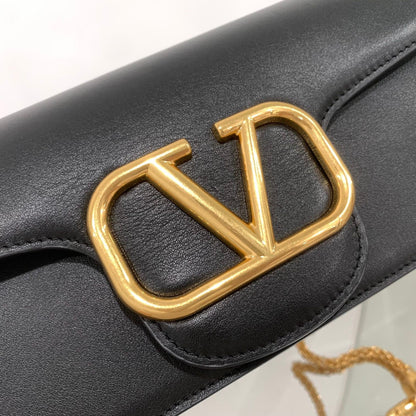 Valenti Loco 27cm Black Calfskin Gold Hardware
