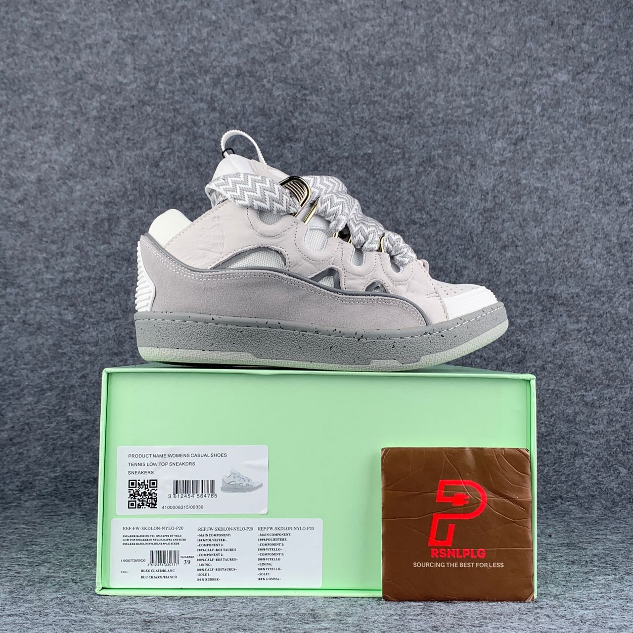 Lanvin Curb Sneakers 'Grey White'
