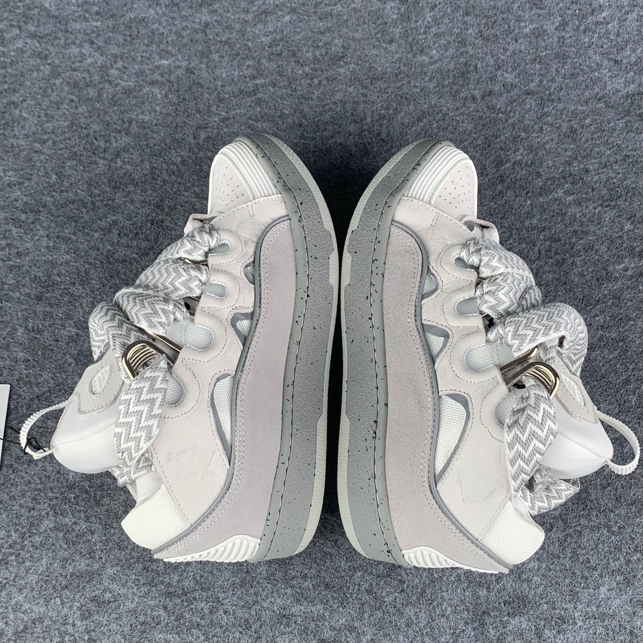 Lanvin Curb Sneakers 'Grey White'