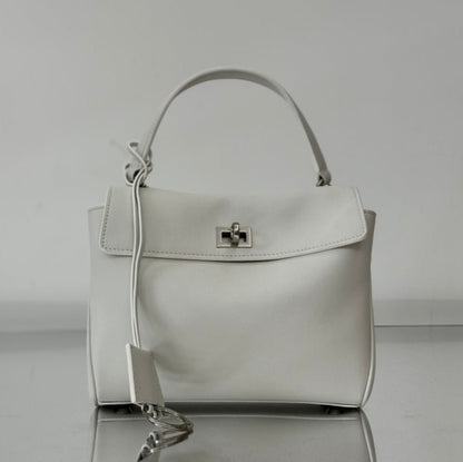RODEO MINI BAG 22 IN WHITE SMOOTH CALFSKIN SILVER HARDWARE