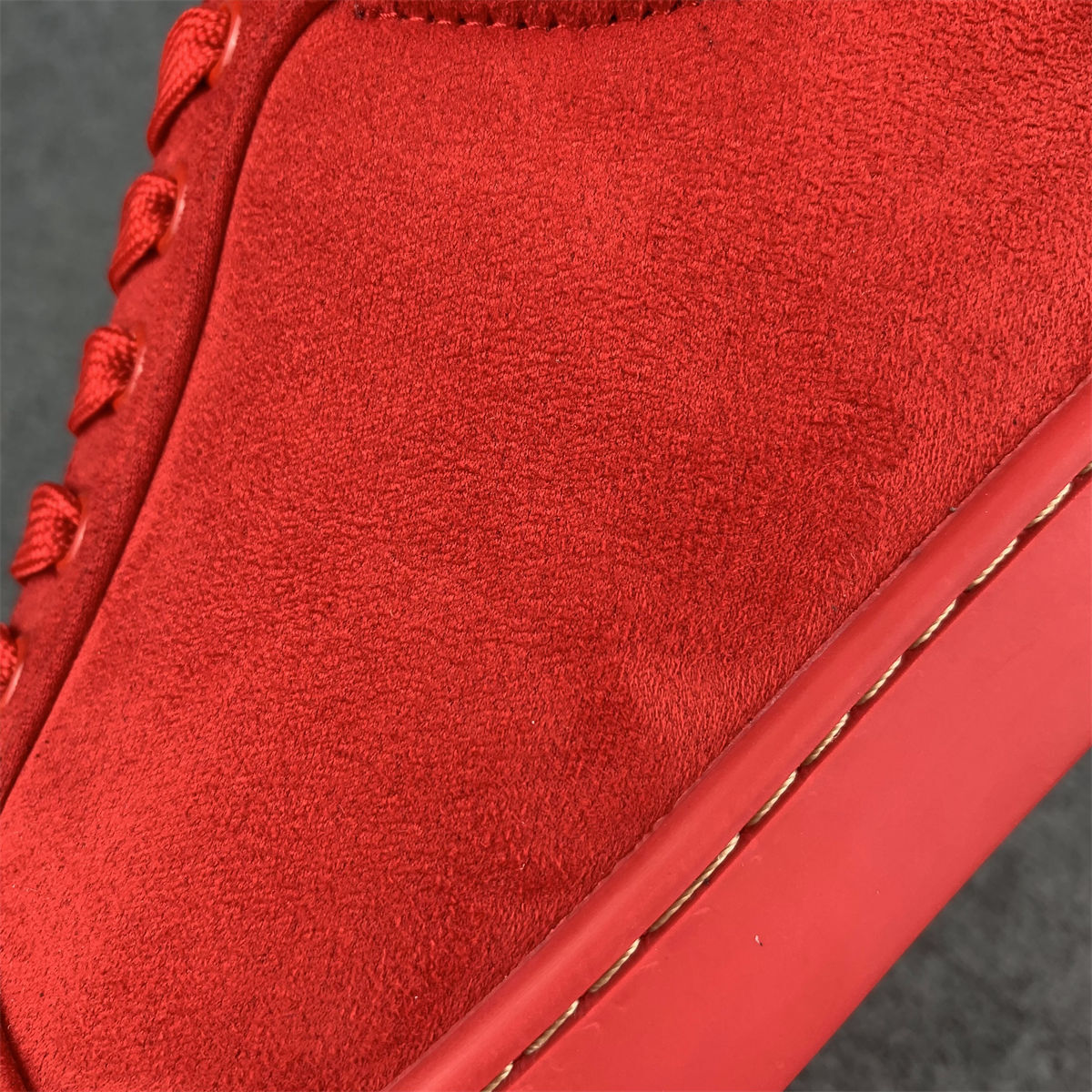 Christian Louboutin Louis Junior Spikes Flat 'Red Suede'