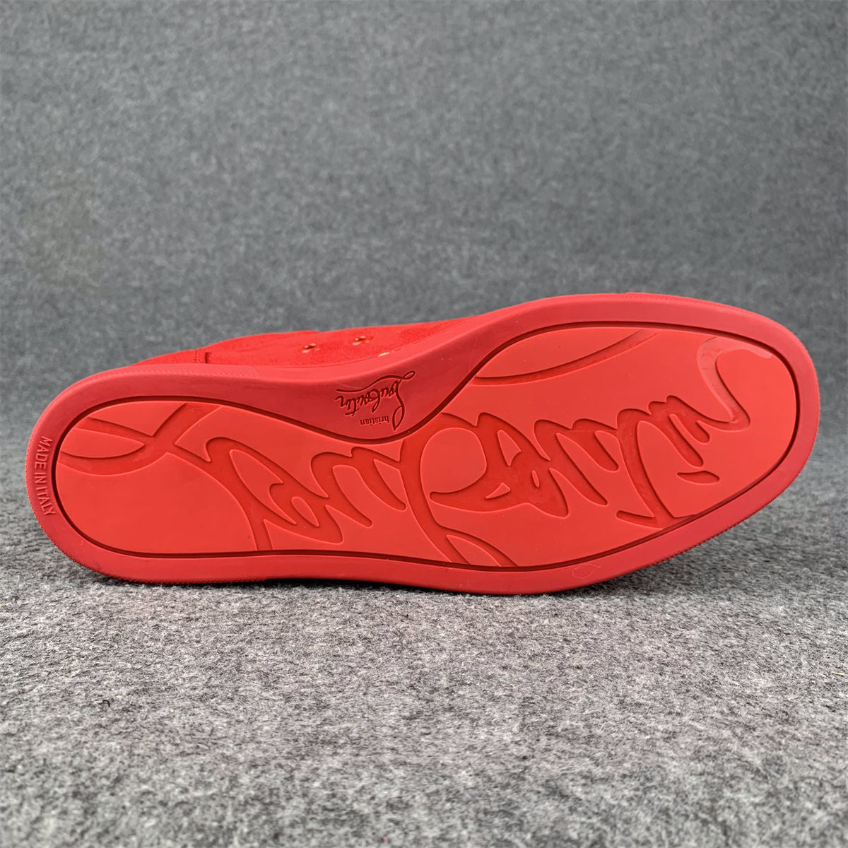 Christian Louboutin Louis Junior Spikes Flat 'Red Suede'