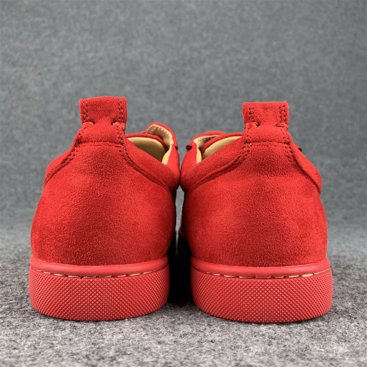 Christian Louboutin Louis Junior Spikes Flat 'Red Suede'