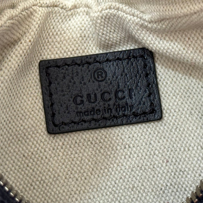 Gucci Attache Small Shoulder Bag 23cm Black White Canvas