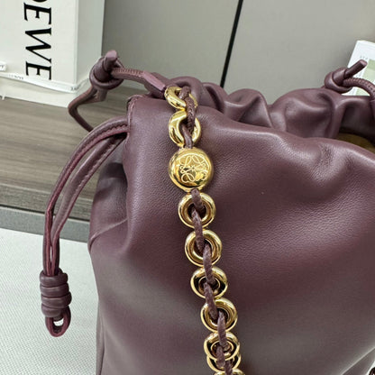 Loewe Flamenco Purse Bucket 32 Dark Burgundy Lambskin Ghw