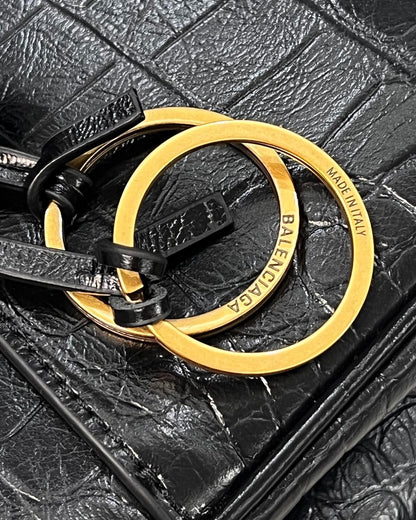 Balenciaga Small Rodeo Bag 29 Black Crocodile Skin Gold Hardware
