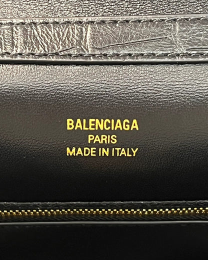 Balenciaga Large Rodeo Bag 40 Black Crocodile Skin Gold Hardware