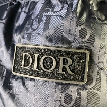 Dior Oblique Motif Down Jacket in Navy Technical Jacquard