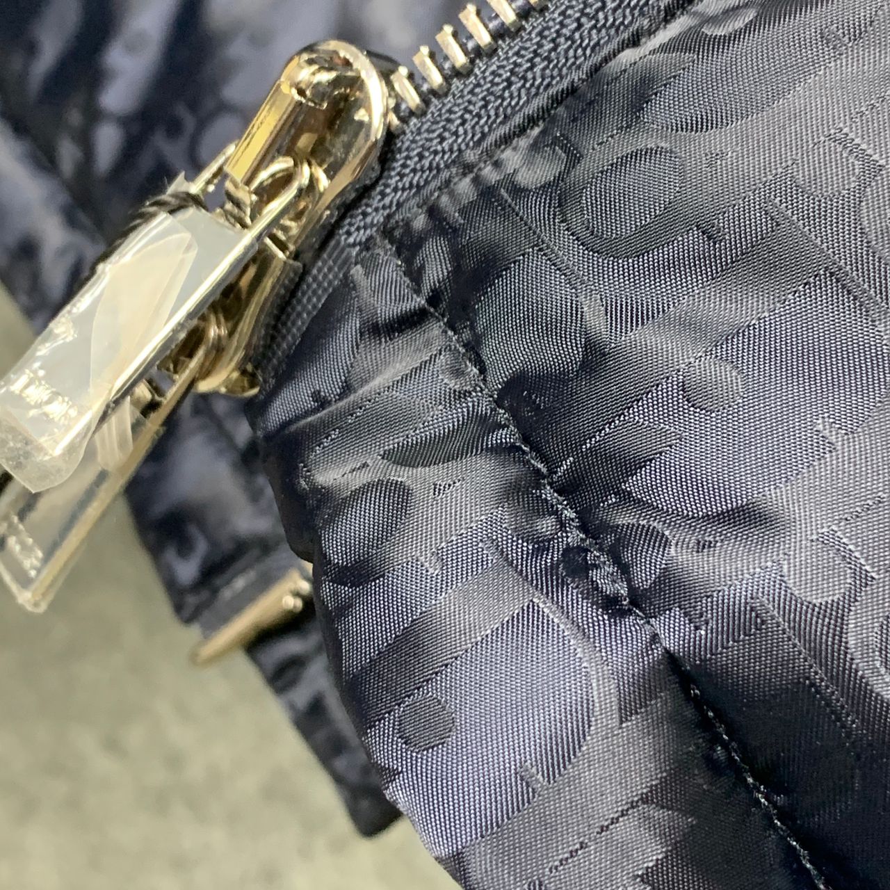 Dior Oblique Motif Down Jacket in Navy Technical Jacquard