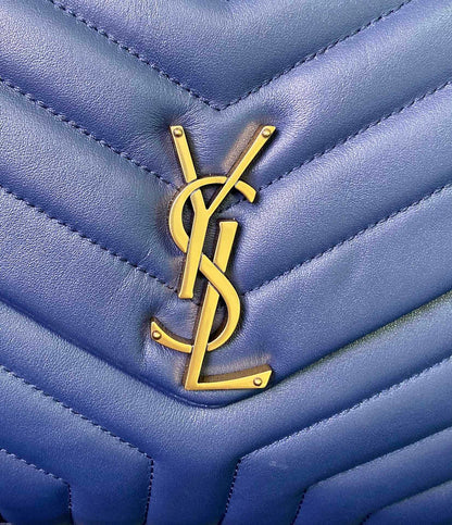 LOULOU MEDIUM 32 BLUE QUILTED LEATHER
