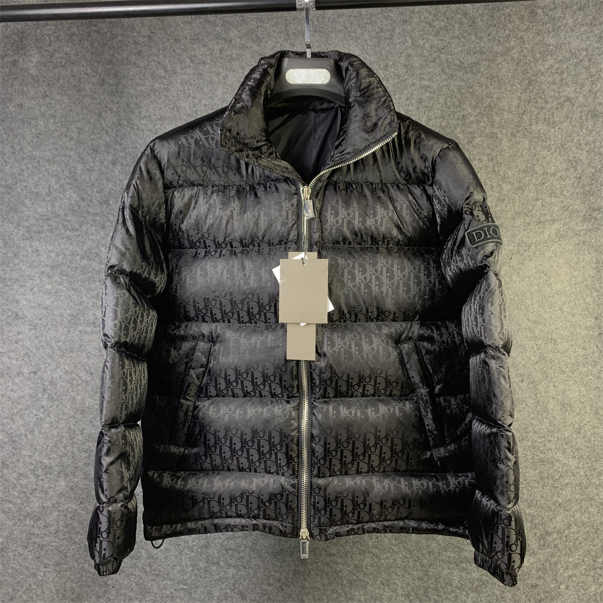 Dior Oblique Motif Down Jacket in Black Technical Jacquard