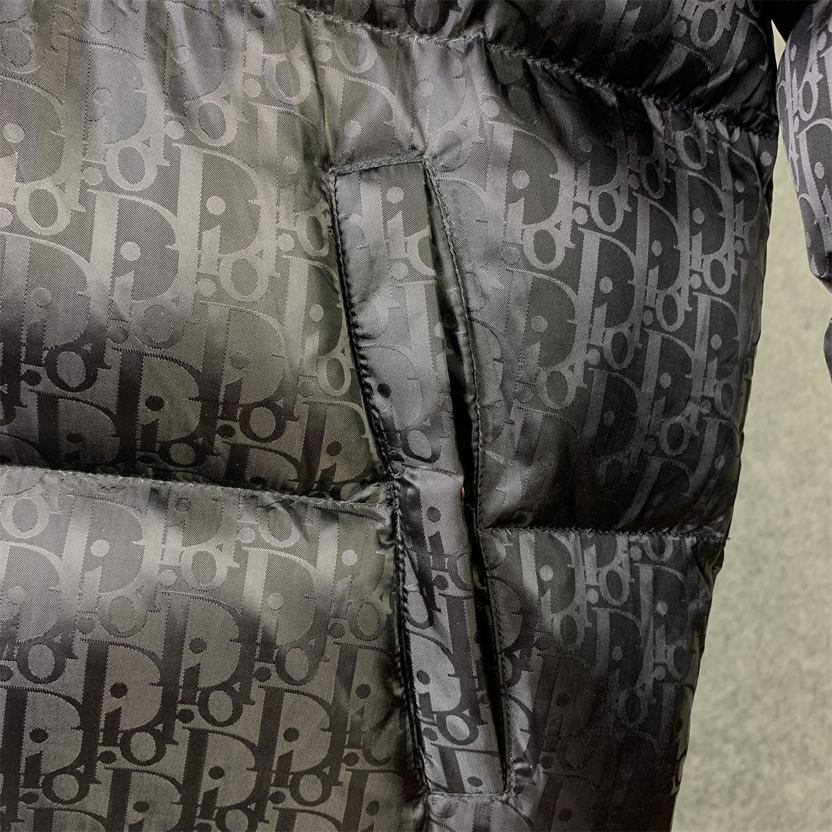Dior Oblique Motif Down Jacket in Black Technical Jacquard