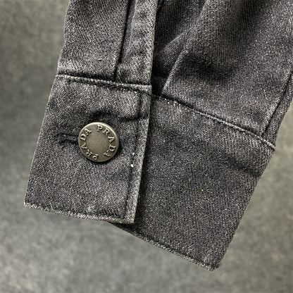 PRADA Women's Grey Denim Blouson Jacket 'Gray'