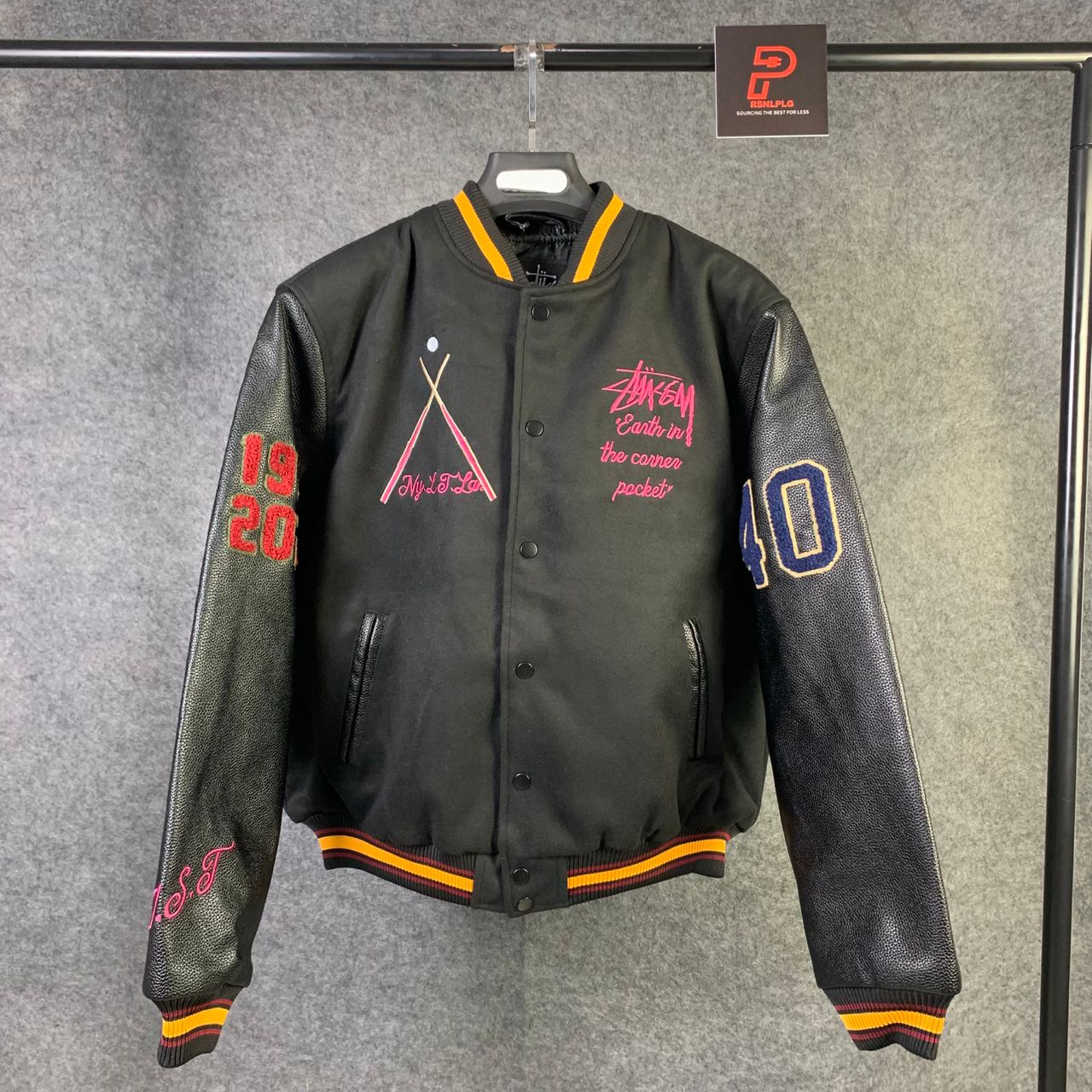 Stussy 40th Anniversary Varsity Jacket 'Black'