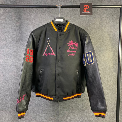 Stussy 40th Anniversary Varsity Jacket 'Black'
