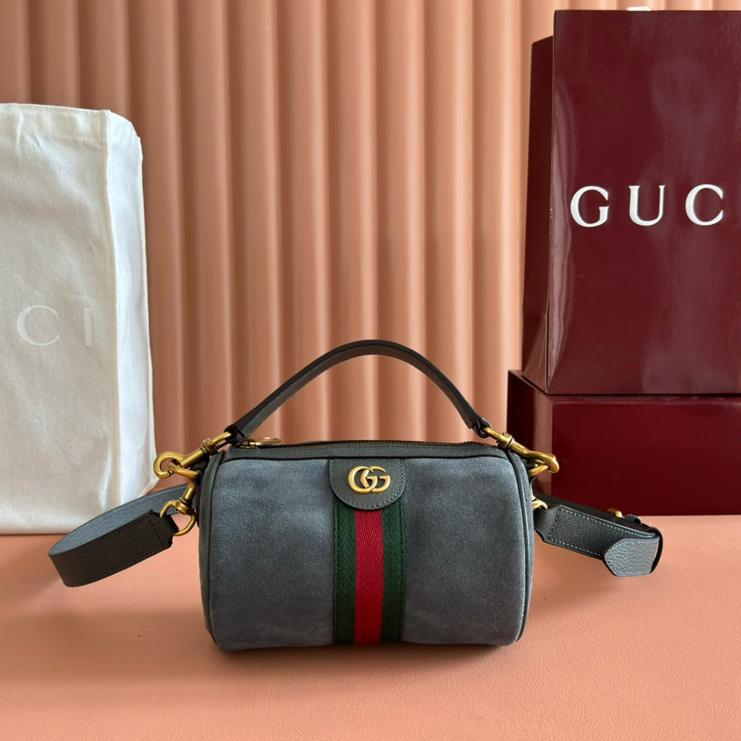 GG AW 25 Ophidia Mini Bag 18.5 Dark Grey Suede