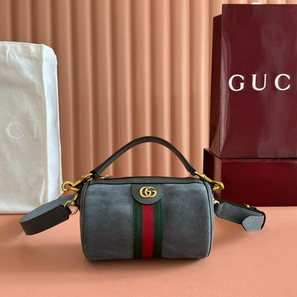GG AW 25 Ophidia Mini Bag 18.5 Dark Grey Suede