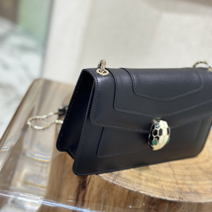 SERPENT FOREVER CROSSBODY 22CM BLACK CALFSKIN 1 COMPARTMENT