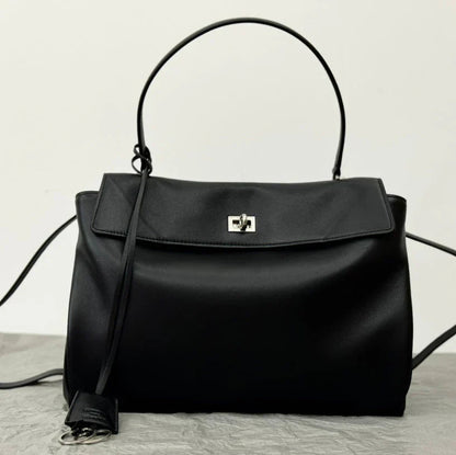 Balenciaga Medium Rodeo Bag 35 Black Calfskin Sliver Hardware